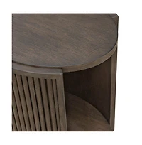 Liberty Furniture City View Chairside Table for Living Room- Coffee Bean Oak Wood