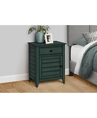 Lovmor Accent Table, Nightstand, Storage Drawer, End, Side Table, Bedroom, Lamp, Storage, Antique Blue Veneer, Transitional