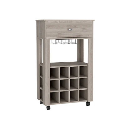 Lovmor 12 - Bottle Wine Cabinet with Four Legs Open Shelf and 27.44in Top