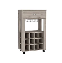 Lovmor 12 - Bottle Wine Cabinet with Four Legs Open Shelf and 27.44in Top