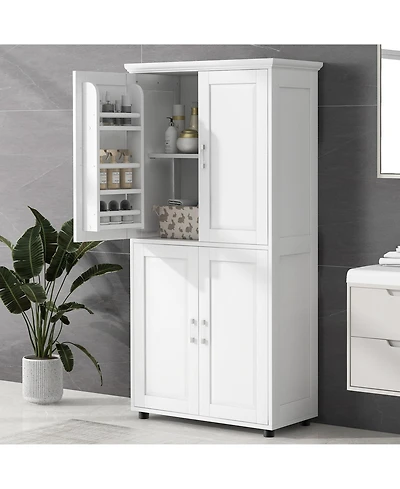 Lovmor High-Quality Mdf Bathroom Cabinet with Adjustable Shelves