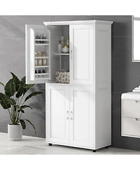 Lovmor High-Quality Mdf Bathroom Cabinet with Adjustable Shelves
