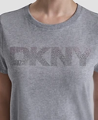 Dkny Sport Women's Ombre Rhinestone Short-Sleeve Top