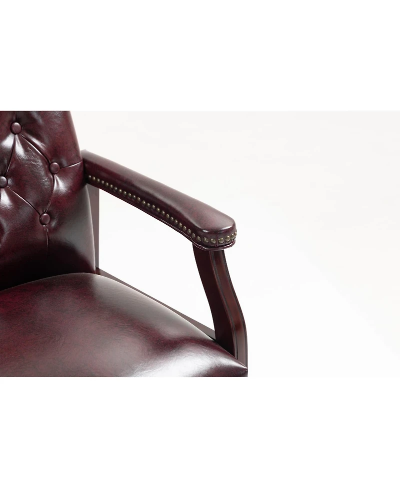 Streamdale Leather Reception Guest Chair Burgundy