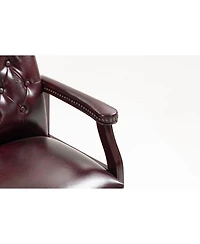 Streamdale Leather Reception Guest Chair Burgundy