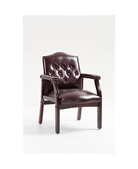 Streamdale Leather Reception Guest Chair Burgundy