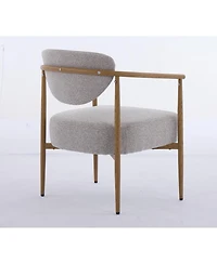 Streamdale Furniture fabric dining/living/bedroom chair with metal frame and wood grain visual