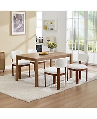 Streamdale Furniture Farmhouse Wooden Dining Chairs Set of 2, Modern Fabric Upholstered Dining Room Chairs