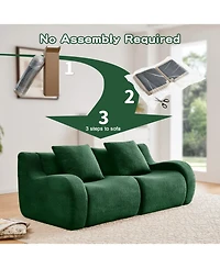 Streamdale Furniture Streamdale Soft Teddy Fabric Boneless Sofa, No Assembly, Anti-Slip, 32D Sponge