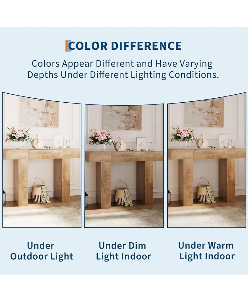 Gaomon 47" Console Table with Drawer – Wooden Industrial Farmhouse Sofa for Entryway, Hallway, or Behind Couch