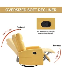 Boyel Living Manual Recliner Chair with Rocker and Swivel Fabric for Room