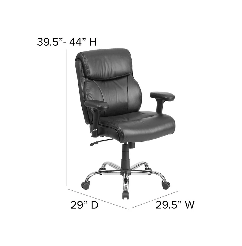 Emma+Oliver 400 lb. Big & Tall Mid-Back Swivel Clean Line Stitch Ergonomic Task Office Chair
