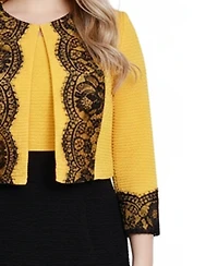 Ny Collection Women's Lace-Detail 2 Piece Textured Knit Dress Set