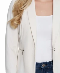 Ny Collection Women's Cropped Long Sleeve Crepe Jacket