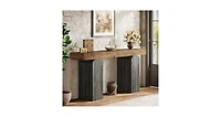 Tribesigns 63" Long Entryway Table, Farmhouse Console Table with 2 Arched Pedestal Legs
