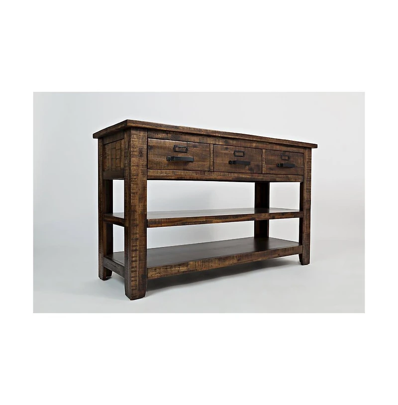 Jofran Cannon Valley Distressed Industrial 50" Sofa Table