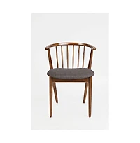 Jofran Denmark Upholstered Mid-Century Modern Curved Back Side Chair (Set of 2