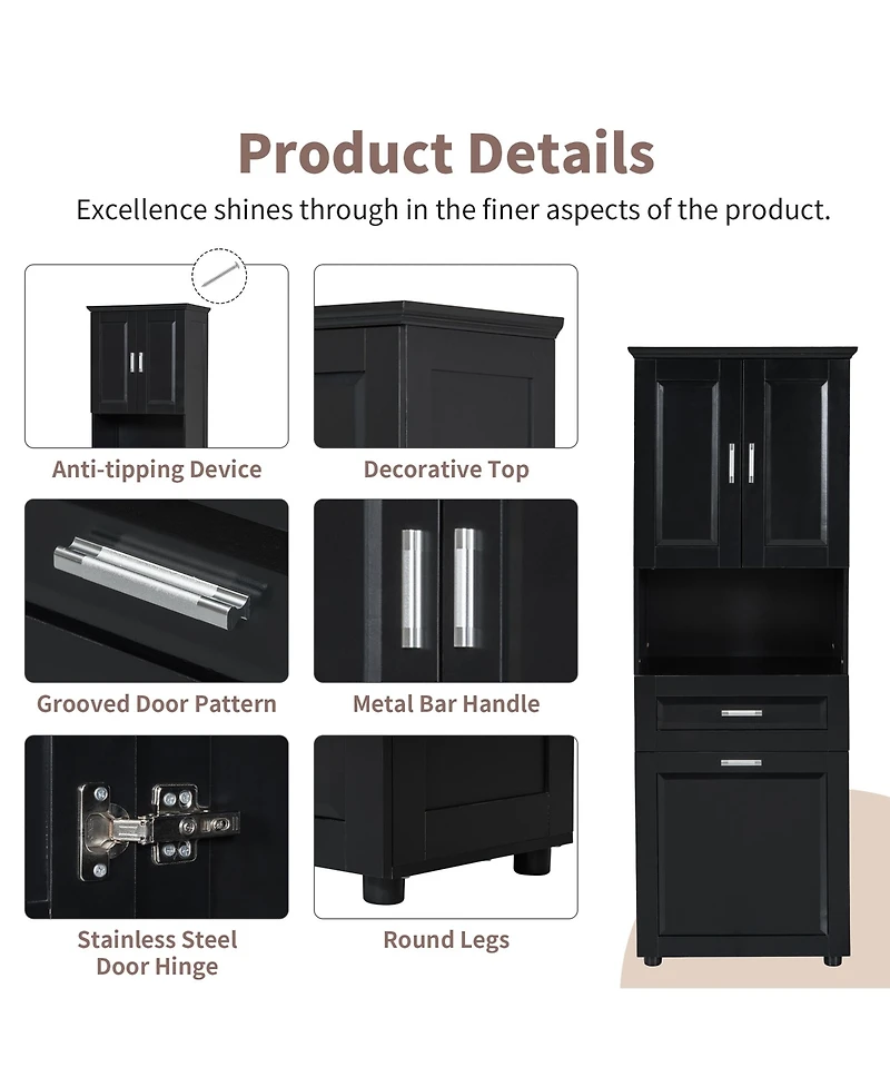 Lovmor High-Quality Mdf Storage Cabinet with Anti-Toppling Device
