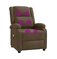 vidaXL Massage Chair Brown Fabric, wood, and metal Single Massage Chair