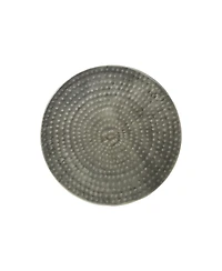 Lovmor Accent Table, Drum, Side, End, Nightstand, Lamp, Living Room, Bedroom, Grey Metal, Contemporary, Modern