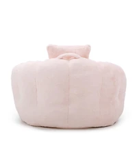 Streamdale Furniture Giant Faux Fur Bean Bag Chair with Footstool