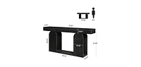 Tribesigns Black Console Table, 70.9-Inch Extra Long Sofa Table
