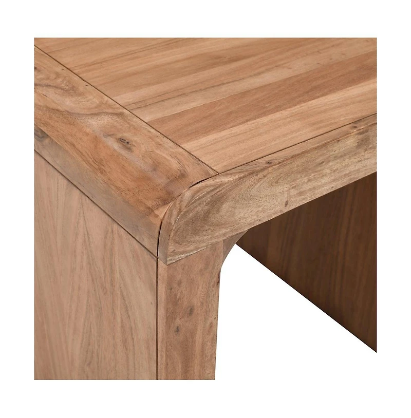 Jofran Mid-Century Modern Solid Wood Square Waterfall Curved End Table