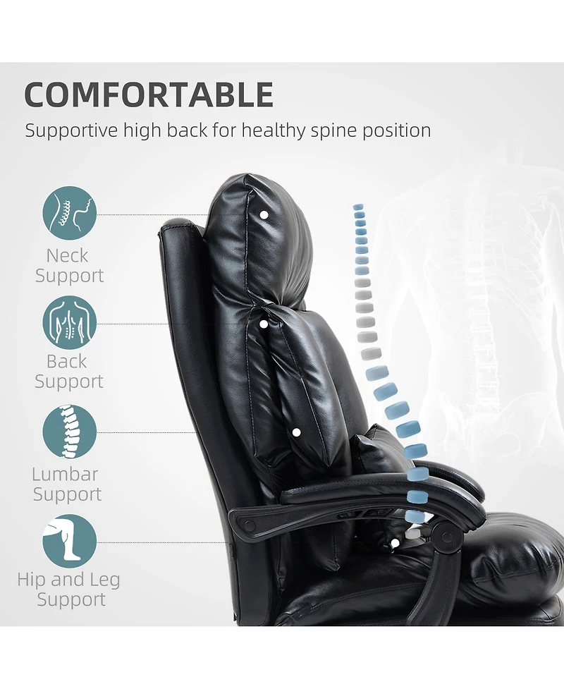 Homcom Overstuffed Office Chair, Reclining Computer