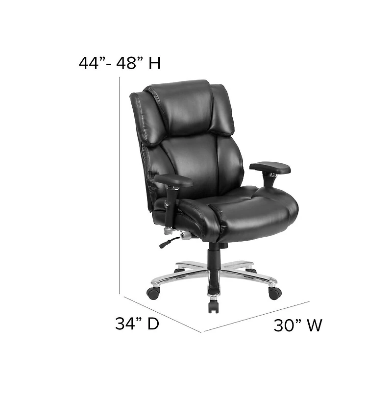 Emma+Oliver + 400 lb Big & Tall + Upholstered (Tufted) + Lumbar Knob Ergonomic + Office Chair