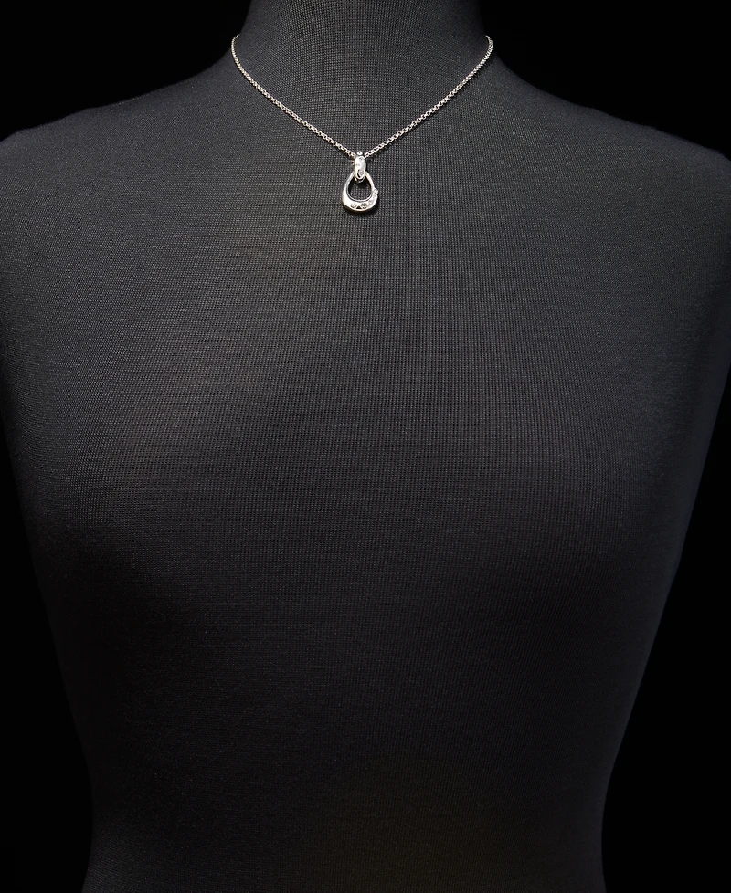 Anne Klein Crystal Open Pendant Necklace & Drop Earrings Set