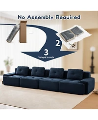 Streamdale Furniture Modern Modular Corduroy Sectional Sofa, 4-Seater Couch