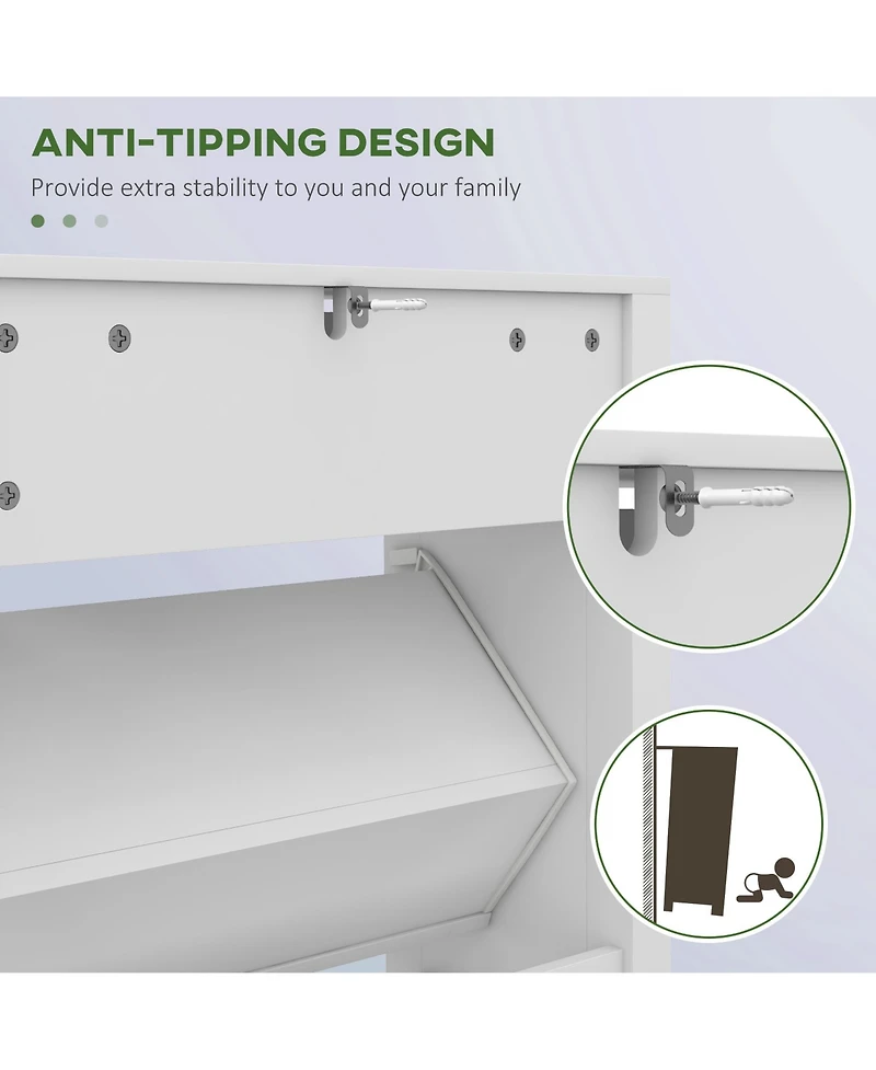 Slickblue Tall Shoe Storage Cabinet with Drawers for Entryway