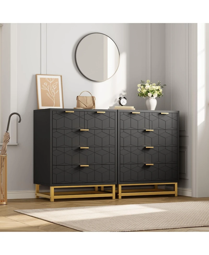 Gaomon 5 Drawer Dresser for Bedroom, Chest of Drawers with Metal Base, Modern Cabinet Organizer