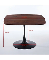 Boyel Living 42 Inch Square Dining Table for 4-6 Person, Modern Table with Sturdy Metal Pedestal Base