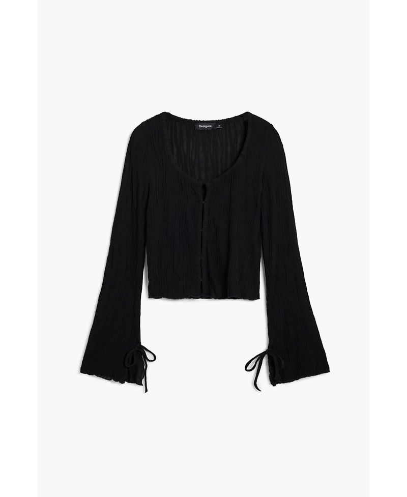 Desigual Women's T-shirt with snap buttons and tie