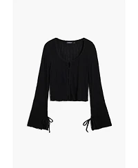 Desigual Women's T-shirt with snap buttons and tie