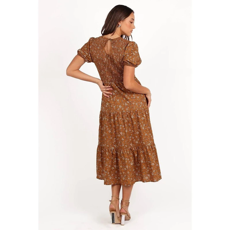 Petal and Pup Women's Naura Shirred Tiered Midi Dress