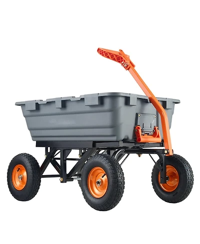 Sugfit Heavy-Duty Dump Cart with 1500 lbs Capacity & Large Wheels