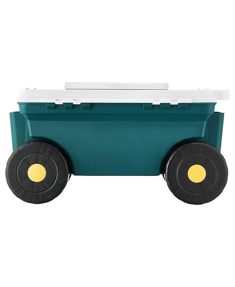 Sugfit 2-in-1 Rolling Garden Scooter with Storage Bin & 227 lb Weight Capacity