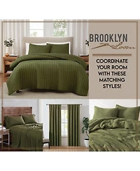 Brooklyn Loom 100% Cotton 200 Thread Count Percale Drape Pair 2 Piece Window Curtain