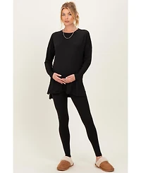 Pinkblush Maternity Black Brushed Knit Oversized Top and Legging Set