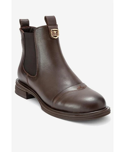 Forever & Always Shoes Sidney Leather Buckled Chelsea Boot (Women)