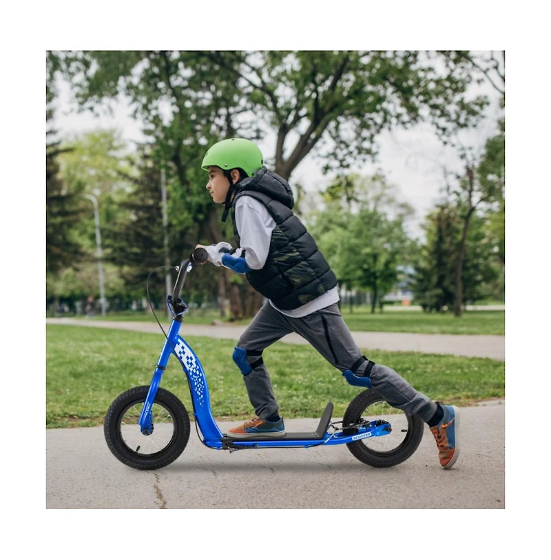 Hongge Youth Kick Scooter with Adjustable Height and Inflatable Wheels