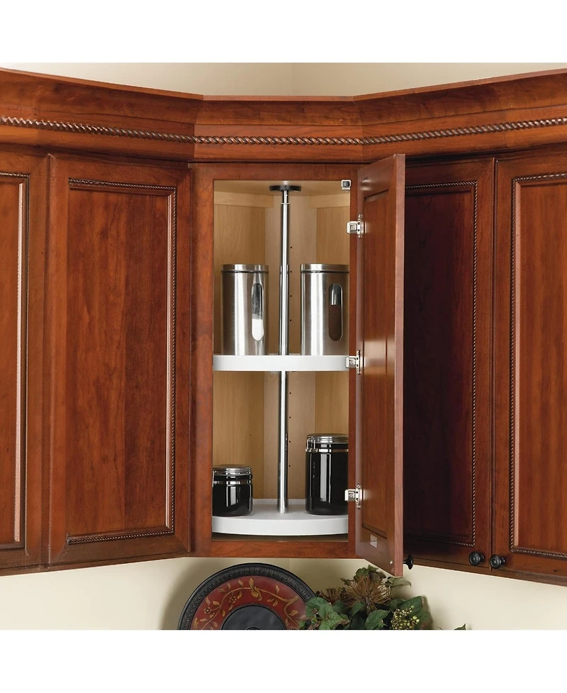 Rev-a-Shelf 24'' Lazy Susan Full-Circle Polymer 2-Shelf, White, 6012-24-11-52