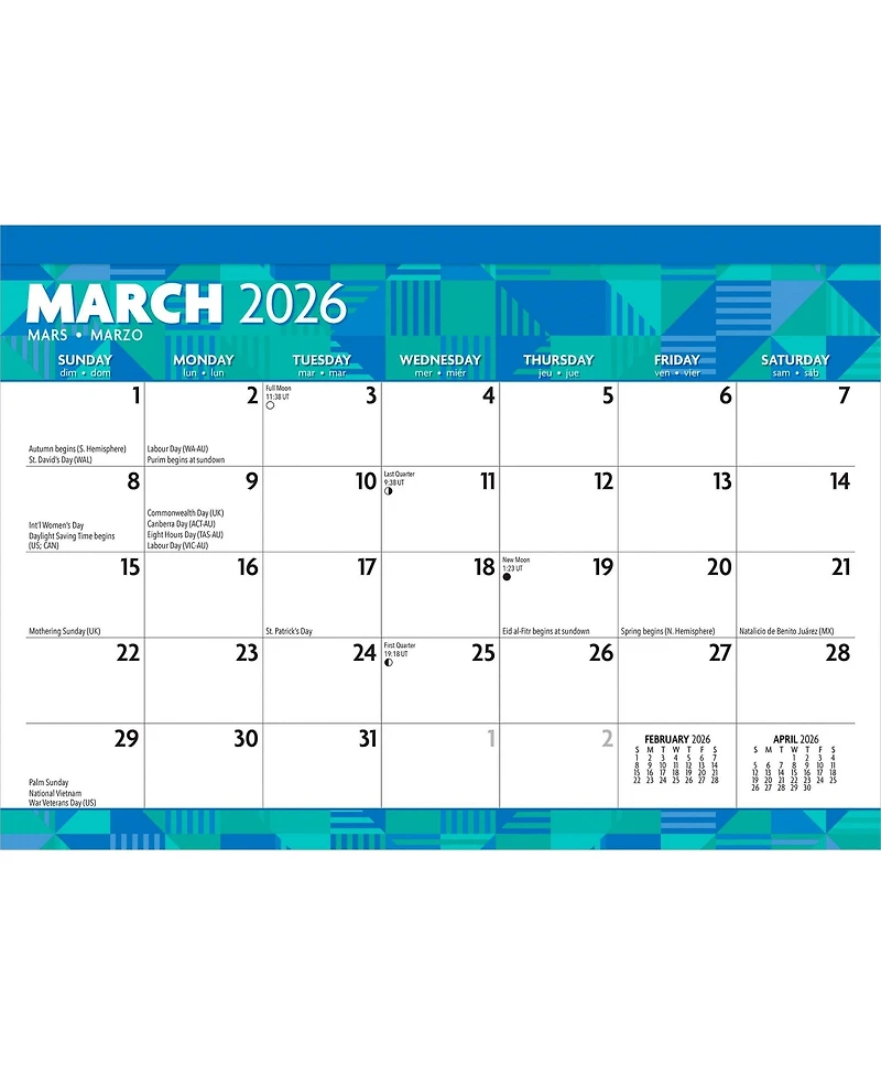 BrownTrout Large Print | 2026 17 x 12 Inch Monthly Desk Pad Calendar