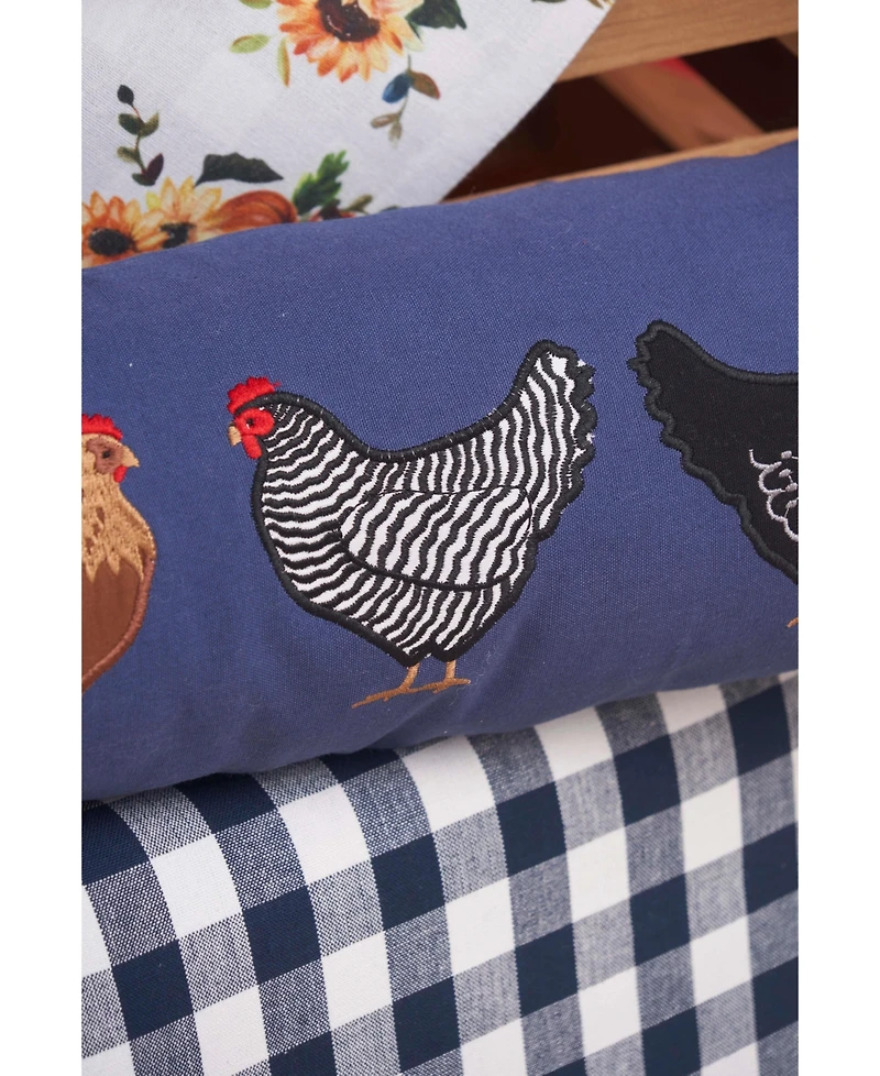 C&F Home Chicken Hen Breeds Oblong Embroidered Throw Pillow, 8" x 30