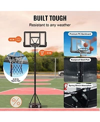 Mecale 44-Inch Adjustable Basketball Hoop, 4–10 ft Portable Backboard System with Wheels and Fillable Base