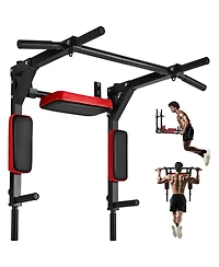Mecale Multifunctional Pull Up Bar, Wall-Mounted Chin Up and Dip Station for Home Gym, 440 lb Capacity