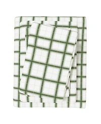 Linery & Co Ultra-Soft Turkish Cotton Plaid Flannel Sheet Set