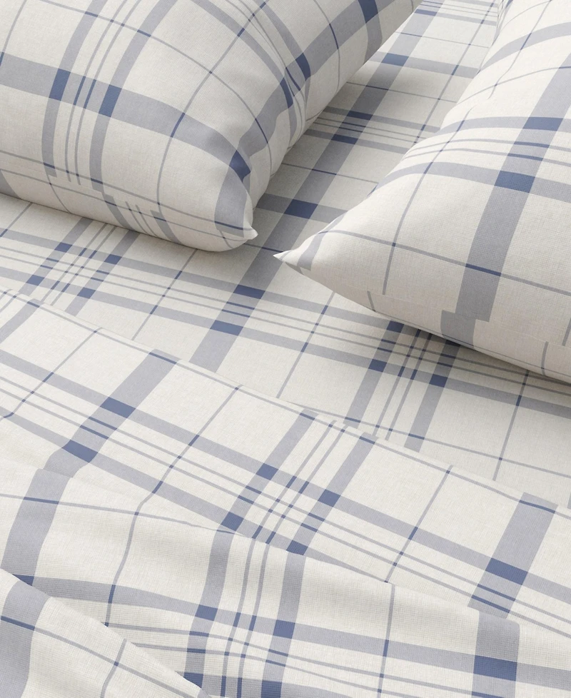 Linery & Co Ultra-Soft Turkish Cotton Plaid Flannel Sheet Set